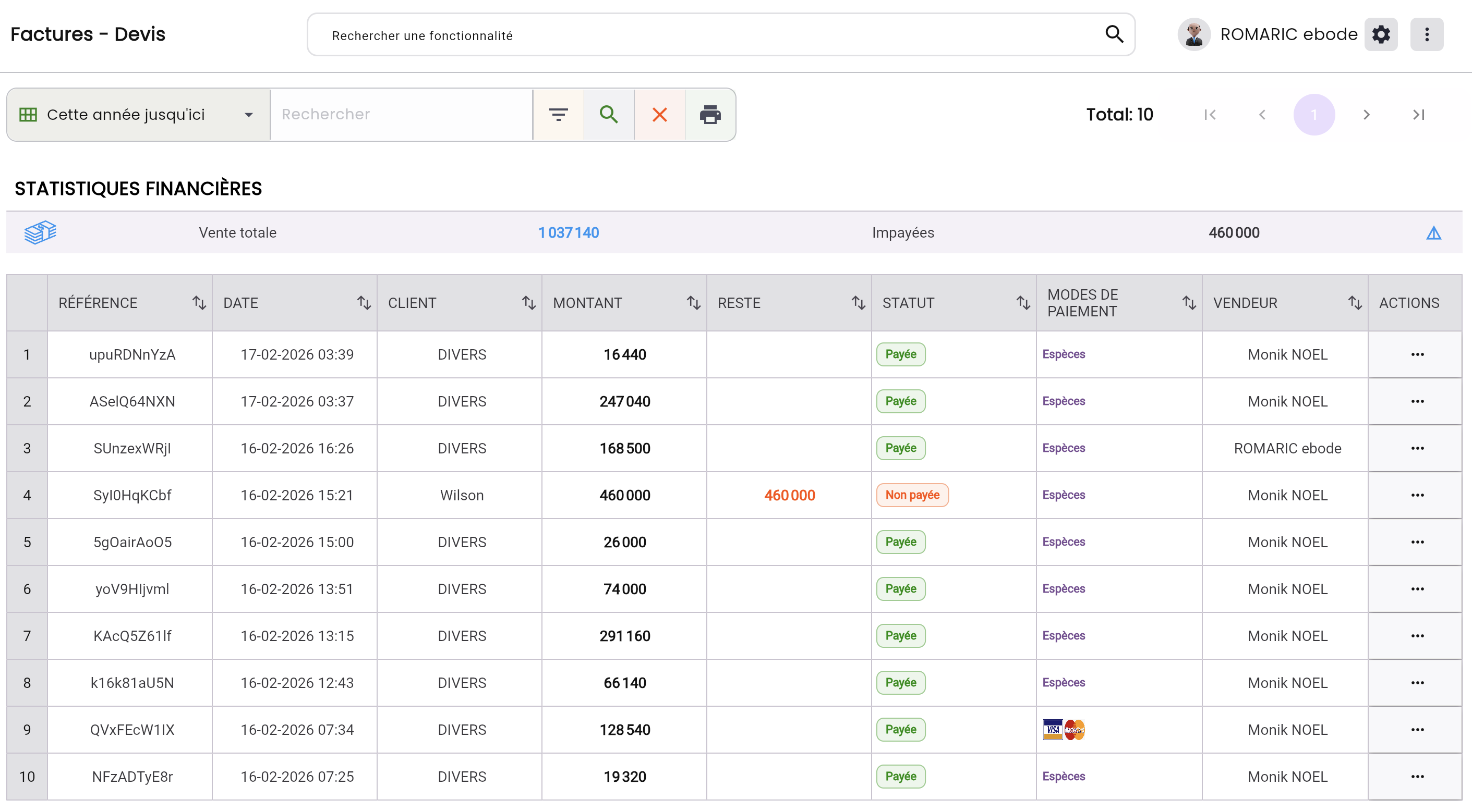 Interface Duka360 Facturation